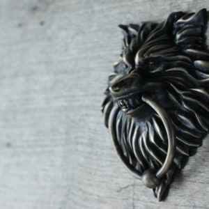 WOLF Head Door Knocker Brass, Husky Door Knocker, Antique Front Door Knocker, Wolf Banger, Welcome Door Knocker, Animal Door Knocker