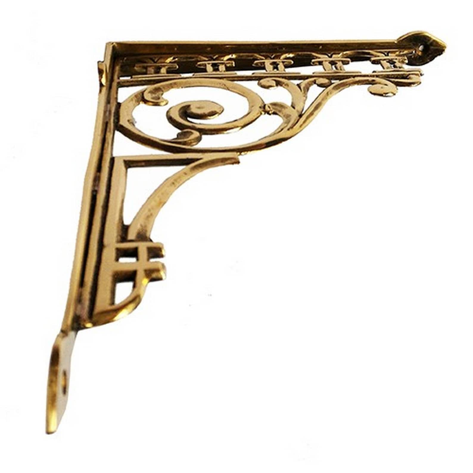Shelf Bracket Brass GOTHIC Large Shelf Brackets Decorative Etsy