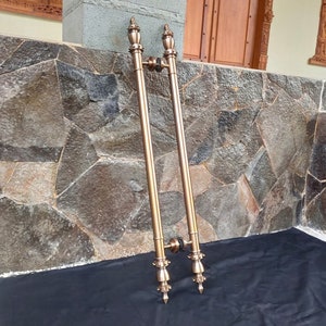 39&quot; Brass Door Handle GOTRI, Long Door Handle, Brass Door Pull, Exterior Door Pull, Main Door Handle, Entry Door Handle