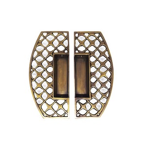 Recessed Door Handle Shippo Design , Brass Recessed Barn Door Handle, Barn Door Hardware, Sliding Barn Door Handle, Recessed Door Pull