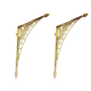 Shelf Bracket Brass FERN, Decorative Shelf Bracket GOLD, Wall Shelf Bracket, Heavy Duty Bracket, Antique Shelf Bracket, Large Shelf Bracket