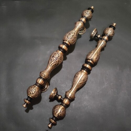 2x Entrance Door Handle Mangosteen shops Model, Brass Door Pulls Handles, Brass Door Pull, Antique Door Knob, Large Door Handle, Main Door Handle
