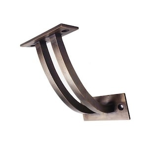 Handrail Bracket Brass Double Curve, Stair Rail Wall Bracket Heavy Duty, Antique Victorian Hand Rail Bracket Adjustable