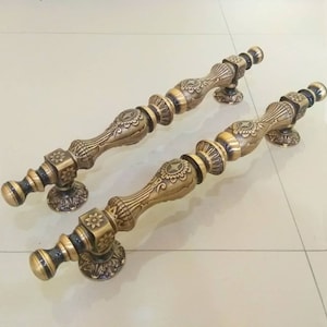 20&quot; Brass Door Handle KoBIN, Entry Door Handle, Door Pulls Handles, Brass Door Pull, Antique Door Knob, Large Door Handle