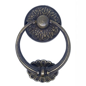 FLOWER Brass Door Knocker, Antique Carved Door Knocker,flower Front Door Knocker, Flower Banger, Welcome Door Knocker