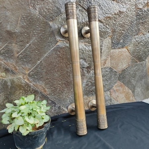 23&quot; Antique Door Handle Brass Plain Carving, Brass Door Pull, Entry Door Handle, Door Pulls Handles, Exterior Door Pull, Main Door Handle