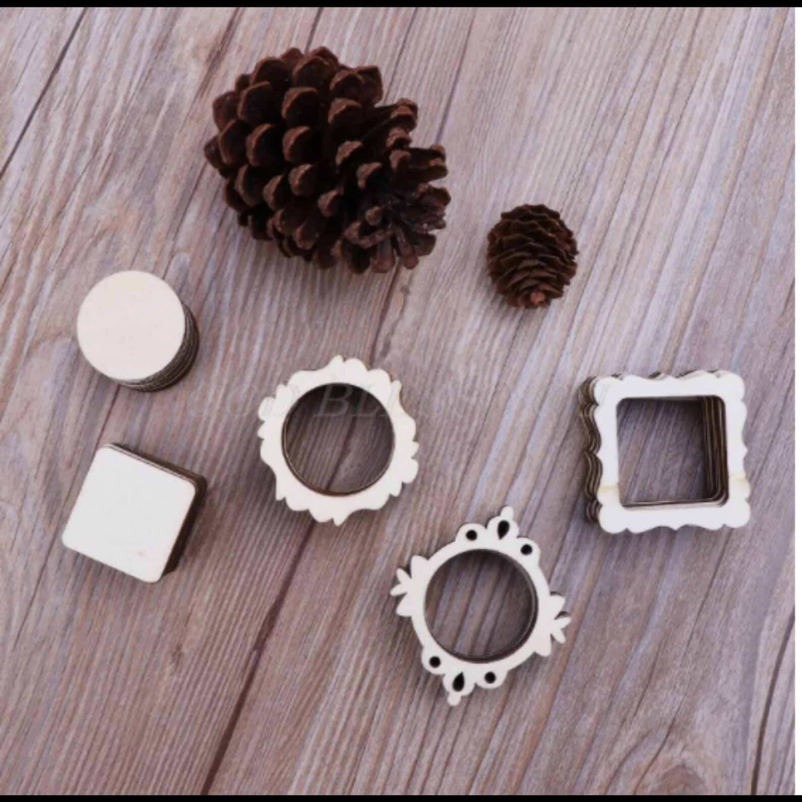 10pcs Laser Cut Wood Photo Frame Embellishment Wooden Shape Etsy