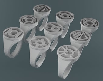 9 Lantern Corp colección de anillos 3D Imprimir archivos
