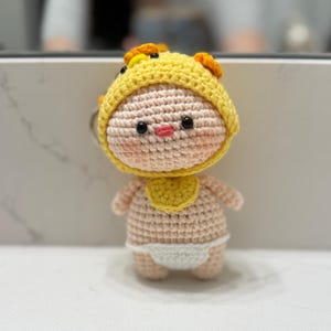 Baby Chick Crochet Keychain