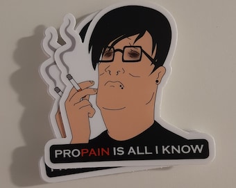Pegatina de Hank Hill emo (fumando)