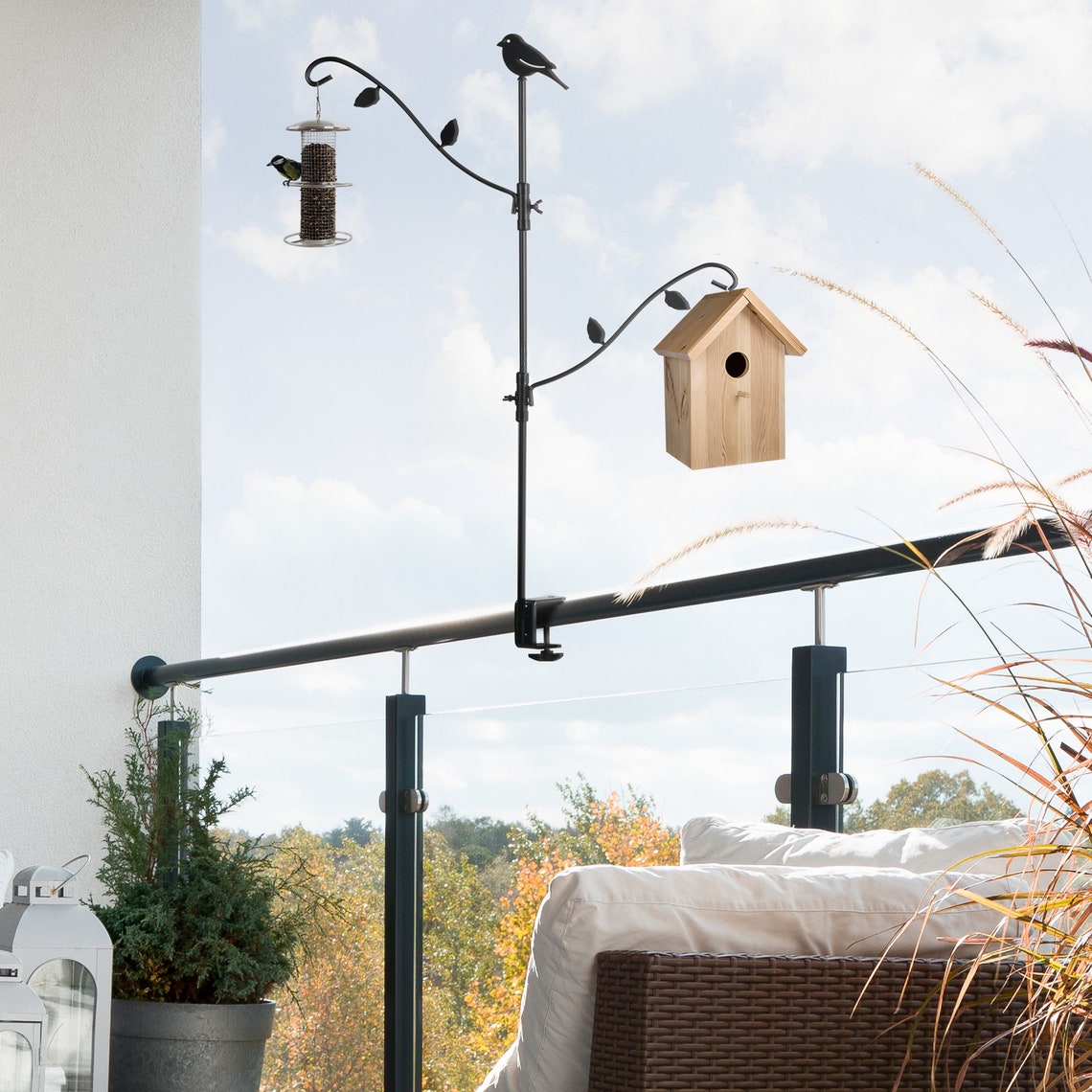 Deck Bird Feeder Hanger for Railing, Deck Hanger, Bird Feeder Pole