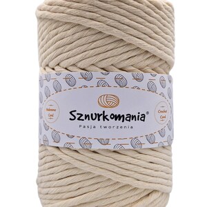 Ecru Makramee Garn: 3 mm Gedrehte Baumwollschnur (200 m)