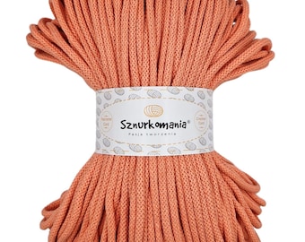 Salmon 5mm Braided Cotton Cord: 100m Macrame Rope