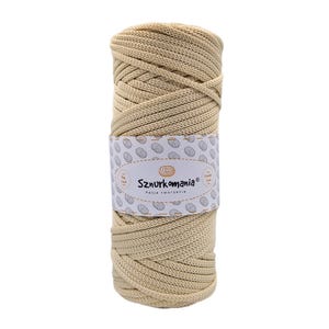Ecru, Polyester cord 5mm 100m, polyester yarn for crochet bag, crochet cord, polyester bag yarn, crochet bag, macrame rope, Sznurkomania