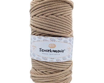 Caramel Braided Cotton Cord: 5mm Macrame Rope, 100m