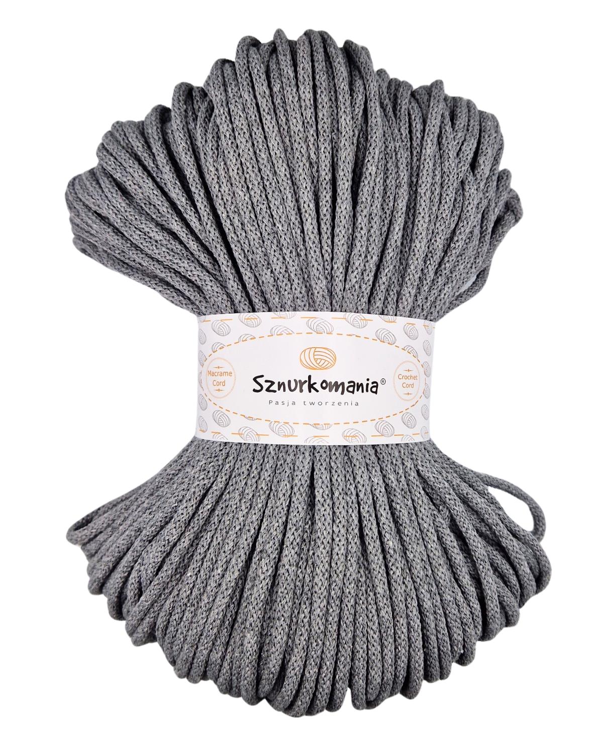 Cordon en coton tressé gris foncé de 5 mm : 100 m de corde en macramé - France