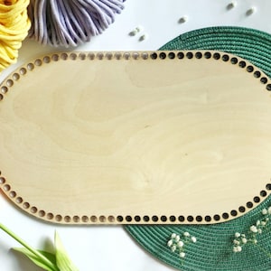 3pcs/set Natural Wooden Basket Bottom Oval Blank Solid Crochet Basket Wood  Base for DIY Basket