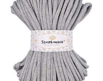 Gray Braided Cotton Cord 9mm: 54 Yard Macrame Crochet Rope