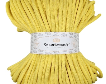 Lemon Braided Cotton Cord 9mm: 100m Macrame Rope