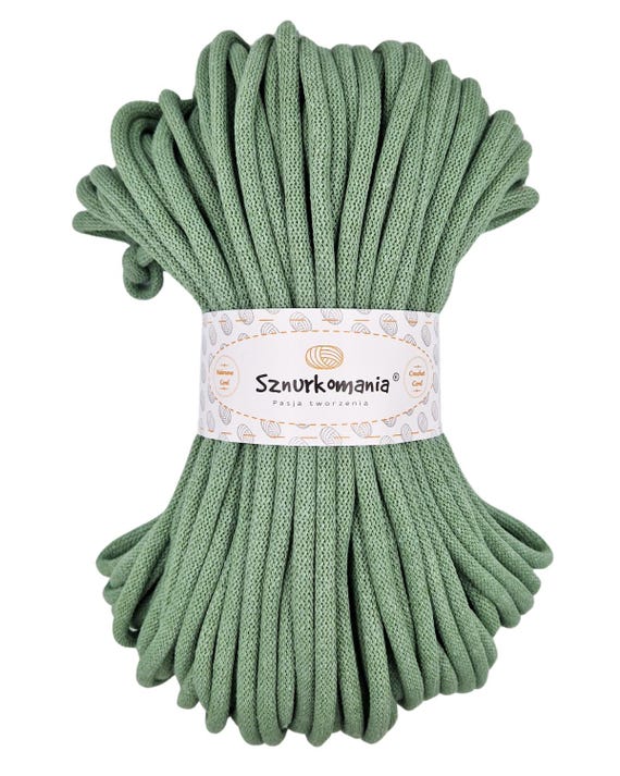 Cordoncino di cotone intrecciato color salvia da mm: macramè