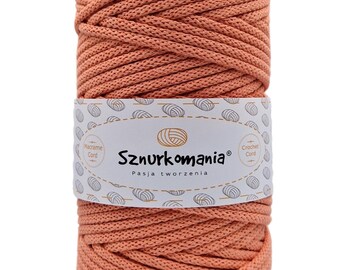 Salmon 5mm Braided Cotton Cord: 100m Macrame Rope