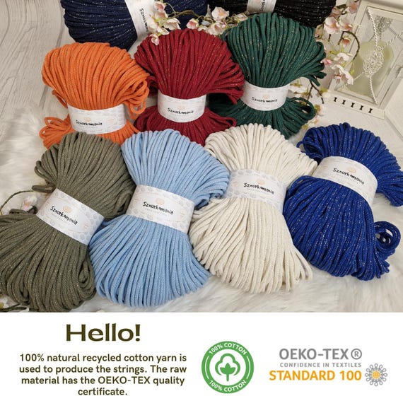 Schwarz Gold geflochtene Baumwollkordel, mm Makramee Schnur