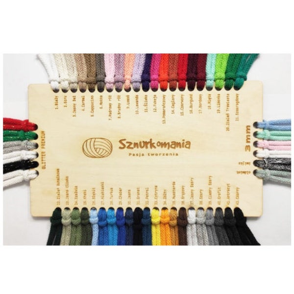 Sznurkomania, Color picker, Sznurkomania pattern, plywood stencil, crochet base, cotton string, macrame string, twisted string, kordel