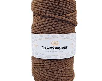 Braune 5 mm geflochtene Baumwollkordel: 100 m Makramee Seil