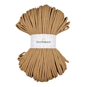 Cappuccino 5mm Braided Cotton Cord: 100m Macrame Rope