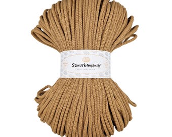 Cappuccino 5 mm geflochtene Baumwollkordel: 100 m Makramee Seil
