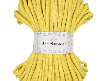 Lemon Braided Cotton Cord 9mm: Crochet Macrame Rope (54 Yards)