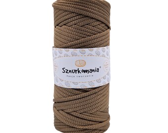 Sznurek poliestrowy Mocha 5 mm: Torba szydełkowa i lina makramowa