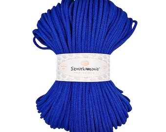 Cornflower Blue 5mm Braided Cotton Cord: 100m Macrame Rope