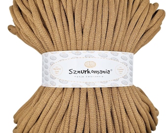 Cappuccino Braided Cotton Cord: 9mm Macrame Rope, 100m