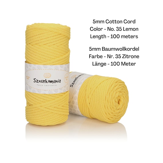 5mm Braided Cotton Cord, 100m/109 Yd, Macrame Rope, Macrame Cord