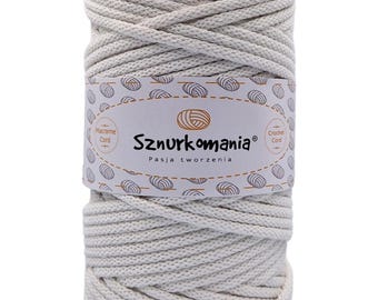 White 5mm Braided Cotton Cord: Macrame Rope, Crochet & Knitting String (100m)