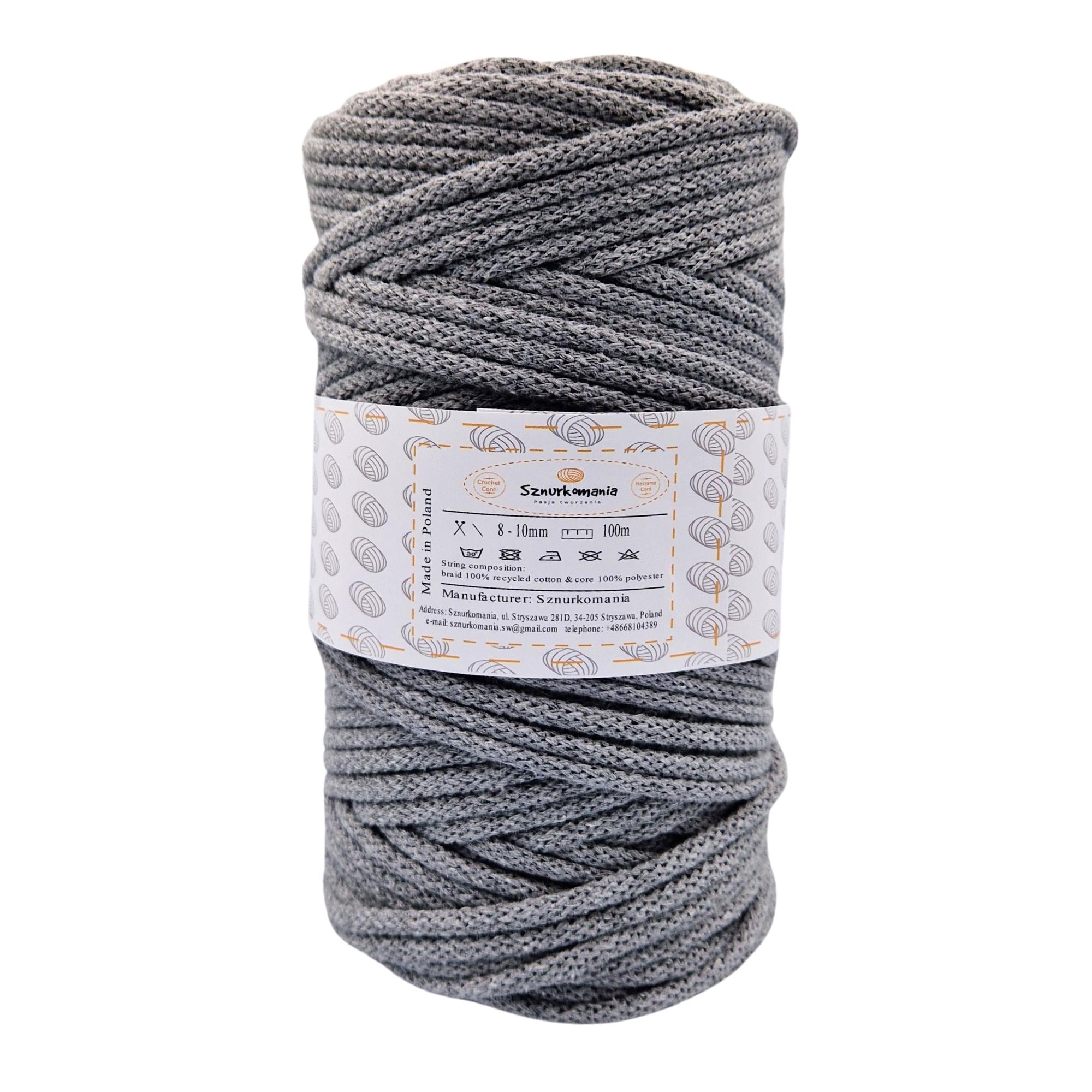 Dunkelgraue mm geflochtene Baumwollkordel: 100 m Makramee Seil