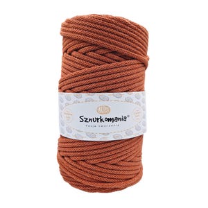 Brick 5mm Braided Cotton Cord: 100m Macrame Rope
