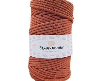 Sznurek bawełniany pleciony Brick 5 mm: 100 m liny makramowej