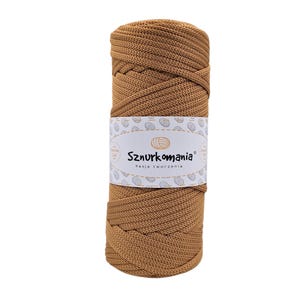 Caramel Polyester Cord 5mm: Crochet Bag Yarn, Macrame Rope (100m)