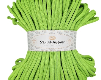Lime Braided Cotton Cord 9mm: 100m Macrame Crochet Rope