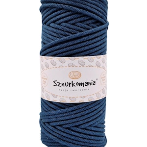 Petrol Blue 3mm Braided Cotton Cord: 100m Macrame Rope