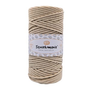 Light Beige 3mm Braided Cotton Cord: 100m Macrame Rope