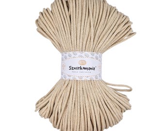 Hell Beige geflochtenes Baumwollband, 3 mm Makramee Seil, 100 m