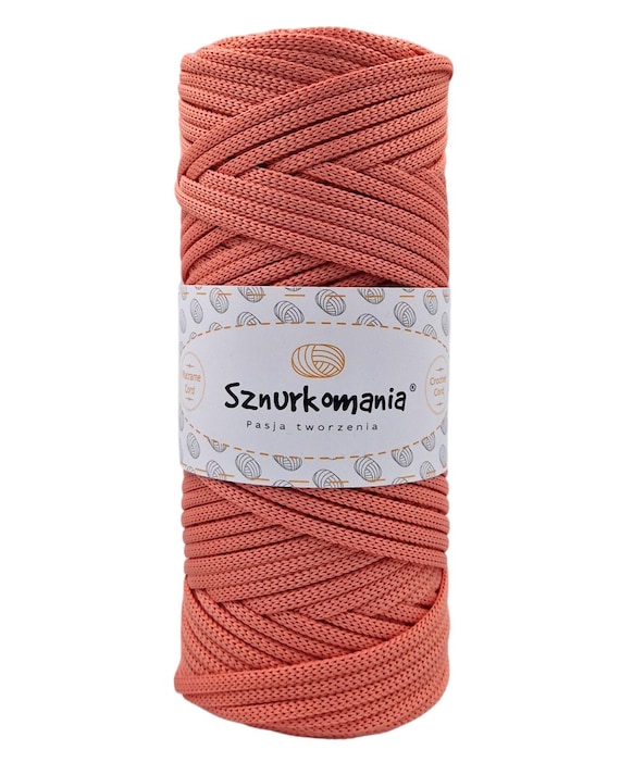 Lachs Polyester Cord 5mm 100m: Crochet Bag Yarn, Macrame Rope