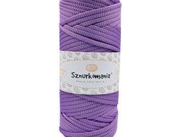 Lavendel polyester koord: 5 mm gehaakt tassengaren, macramé touw (100 m)