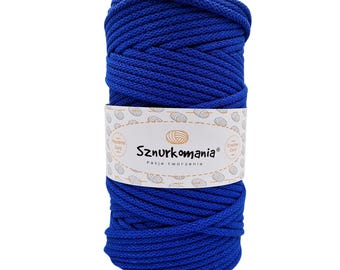 Cornflower Blue 5mm Braided Cotton Cord: 100m Macrame Rope