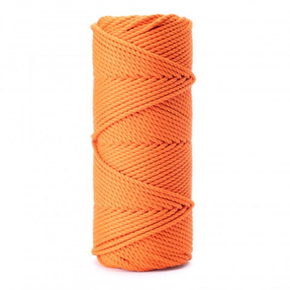 ORANGE PREMIUM 5mm Macrame Cord 3PLY, 100m, 108yd, Triple Twisted Cord,  Cotton Twisted Rope, Macrame Project, Cotton Cord 3-strand,to Tassel 