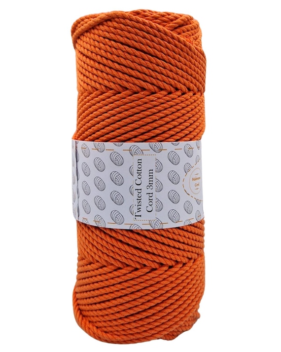 ORANGE PREMIUM mm Makramee Schnur 3PLY, 100 m, 3-fach gedrehte