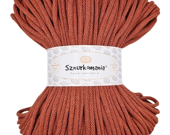 Sznurek bawełniany pleciony Brick 5 mm: 100 m liny makramowej